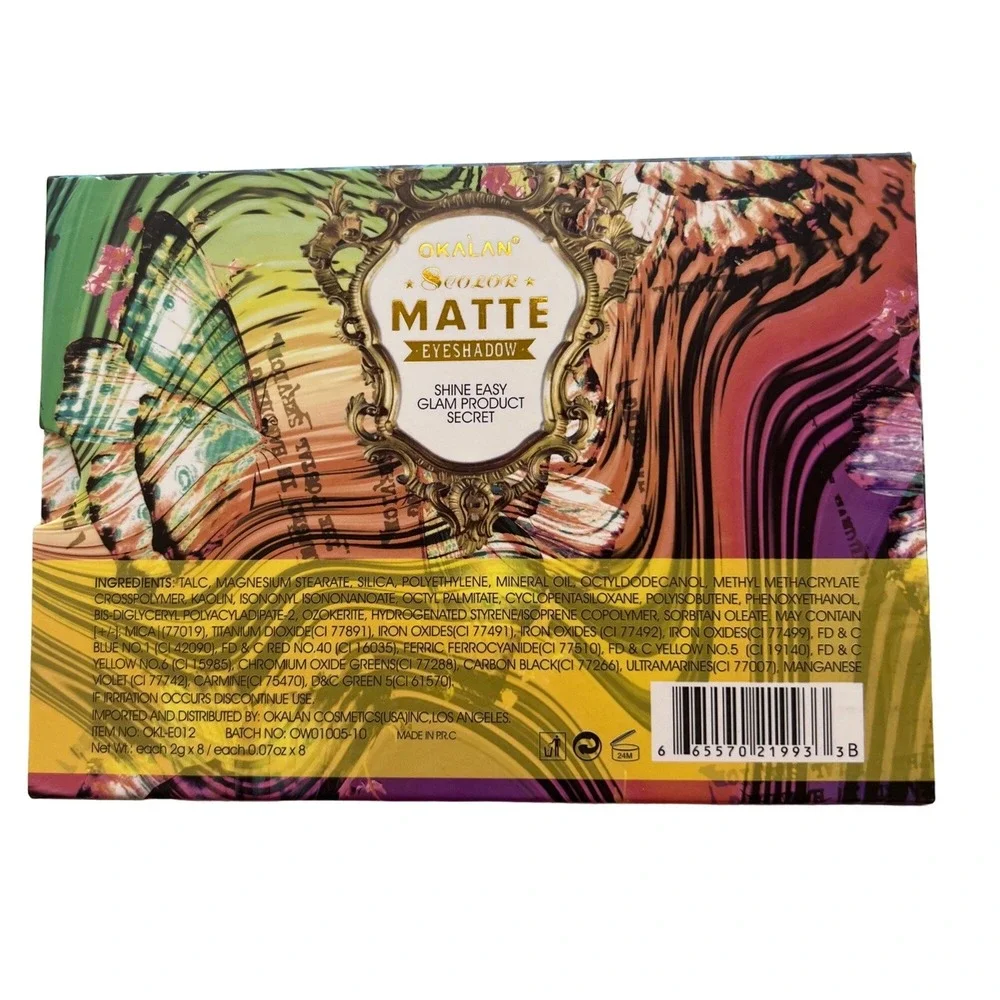 Okalan 8 Color‎ Matte Eyeshadow Palette Seolor Venus Rebirth Muse Warm Tones